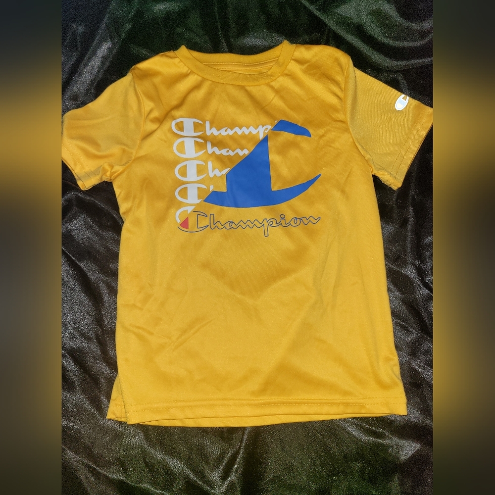 Champion Kids Yellow T-Shirt with Blue Logo 5